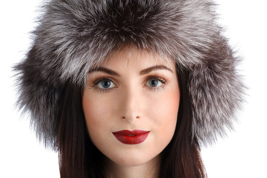 Woman in a fur hat