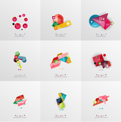 Fototapeta premium Set of paper graphic layouts