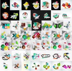 Obraz premium Super mega set of abstract geometric paper graphic layouts