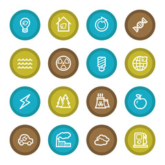 Green ecology web icons set