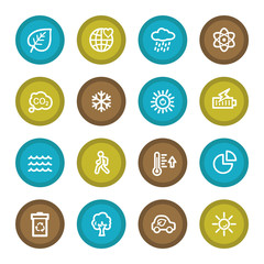 Green ecology web icons set