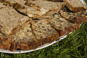 Homemade  meatloaf of lamb and herbs