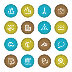 Travel web icons set