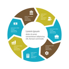 Circular infographic template for cycling diagram, graph, presen