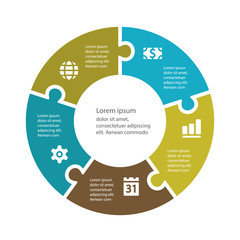 Circular infographic template for cycling diagram, graph, presen