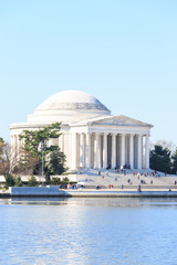 Thomas Jefferson Memorial during Cherry Blossom Festival in spri