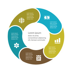 Circular infographic template for cycling diagram, graph, presen