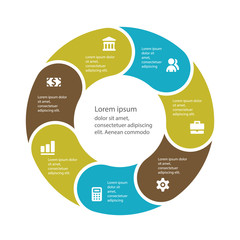 Circular infographic template for cycling diagram, graph, presen