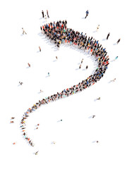 People in the form of arrows.