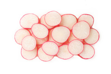 sliced red radish