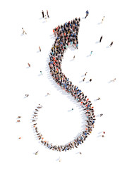 People in the form of arrows.
