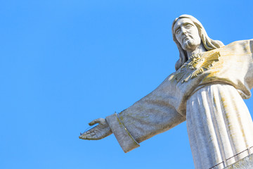 the statue of Jesus, in Almada; Across the river from Lisbon, Po