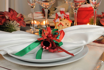Festive Christmas table decoration