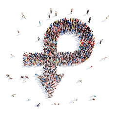 People in the form of arrows.