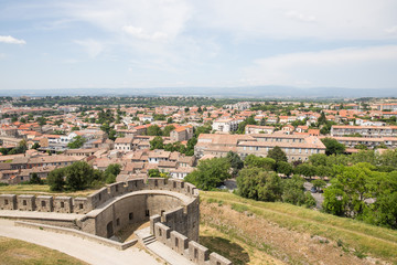 Fototapeta na wymiar View of Carcassonne from the fortress - Languedoc