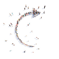 People in the form of arrows.