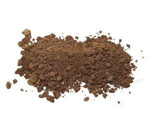 Pile of soil isolated on white background