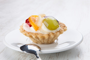     Close-up of mini fruit cupcake 