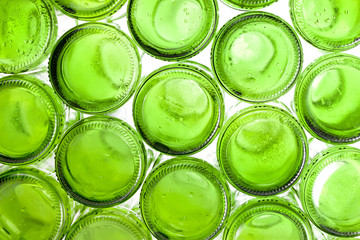 Bottoms of empty glass bottles