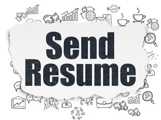 Fototapeta premium Finance concept: Send Resume on Torn Paper background