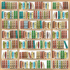Bookcase with books
