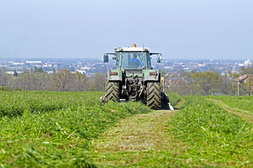 farm tractor at work