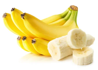 Cercles muraux Fruits bananes isolés sur fond blanc