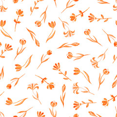 Watercolor flower seamless pattern