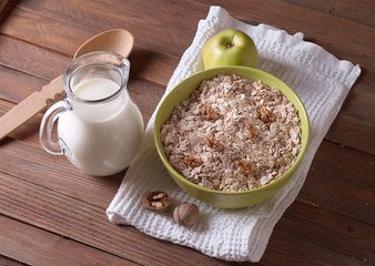 oat-flakes and milk