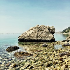 A sunny day in a Stunning Naturist Beach in Trieste Italy