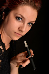 Fototapeta premium woman smoking a cigarette