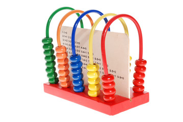 Colorful child abacus isolated on white background