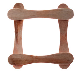 Wooden frame isolated on white background