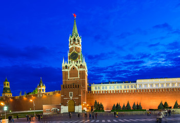 Fototapeta na wymiar Spasskaya Tower in the Moscow Kremlin. Russia