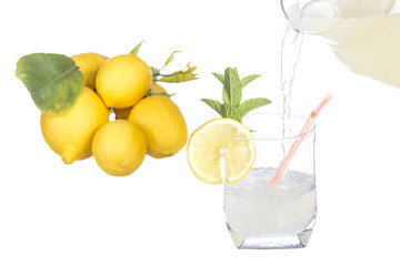 Pouring lemonade
