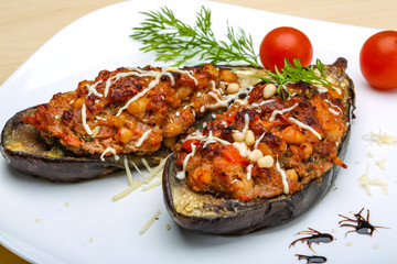 Eggplant stuffed minced meat