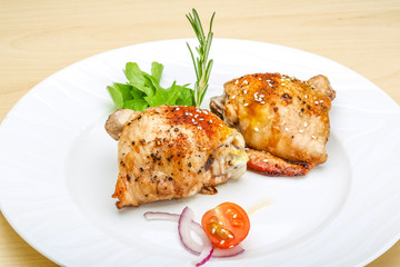 Roasted chicken thighs