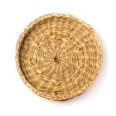 wicker basket on a white background