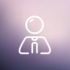 Businessman relaxing thin line icon
