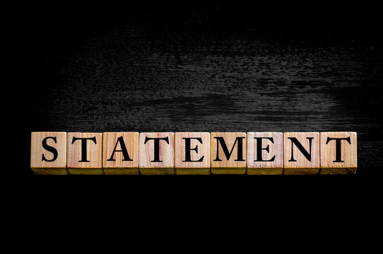 Word STATEMENT isolated on black background