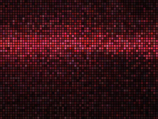Abstract mosaic background. Square pixel mosaic. Lights red disc