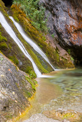 Waterfall on the highest mountain in Greece, Mount Olympus