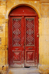 Old door in old town of Rhodes