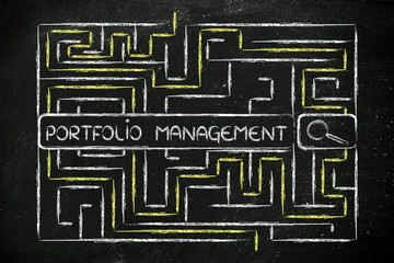 maze with search tags about portfolio management