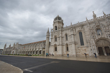 Fototapeta na wymiar Jeronimos Monastery, exterior view, LIsbon, Portugal