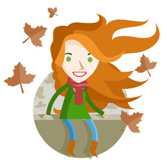 mujer disfrutando el otoño