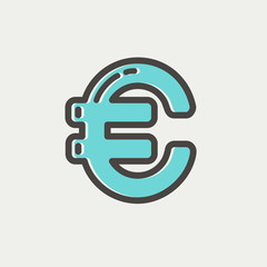 Euro Symbol thin line icon