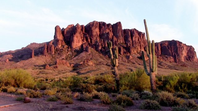 Superstition Mountains in Lost Dutchman State Park  Arizona.