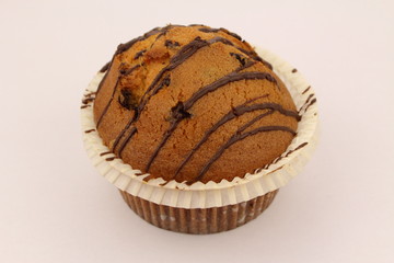 Isolated chocolate muffin