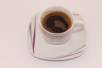 Isolated traditional Turkish coffee on a white background